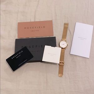 Rosefield Mercer Rose Gold Watch White Dial